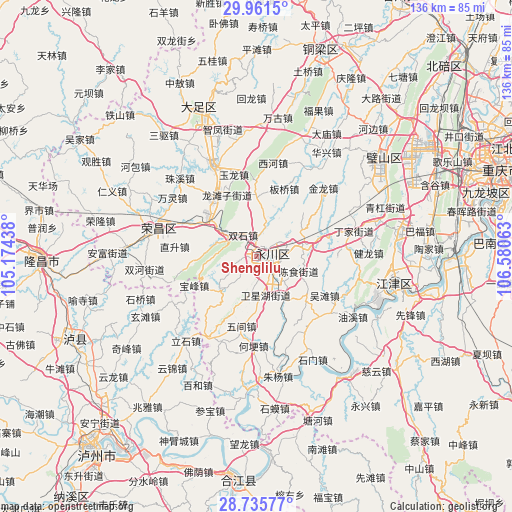 Shenglilu on map