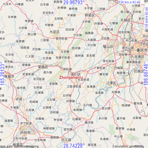 Zhongshanlu on map