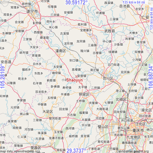 Shaoyun on map