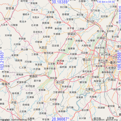 Xihe on map