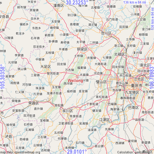 Weilong on map