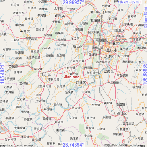 Jianlong on map