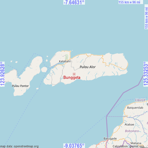 Bunggeta on map