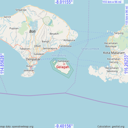 Gelagah on map