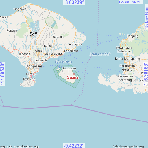 Suana on map