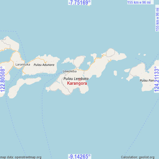 Karangora on map