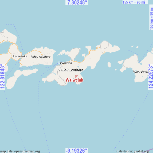 Waiwejak on map
