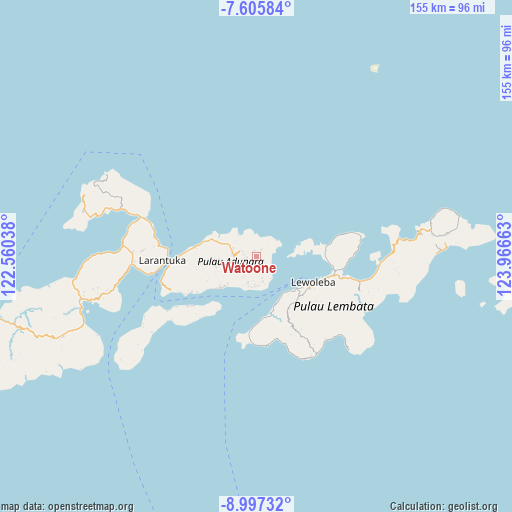 Watoone on map