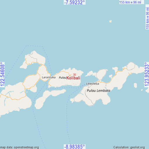 Kolibali on map