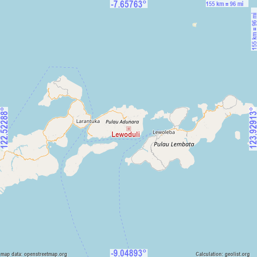 Lewoduli on map