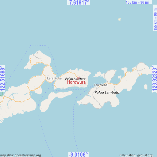 Horowura on map