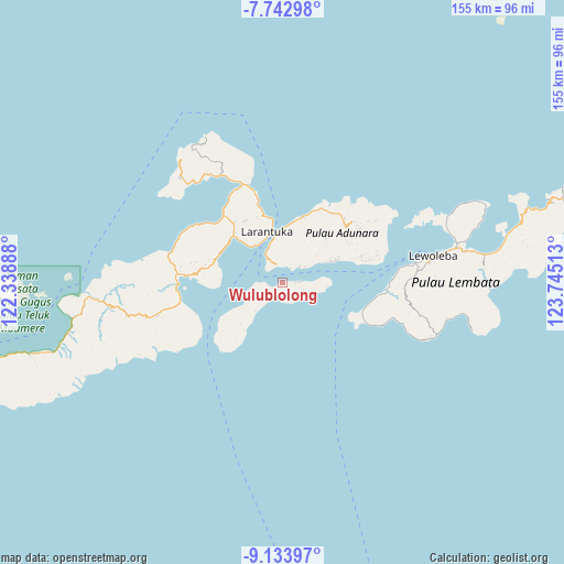 Wulublolong on map