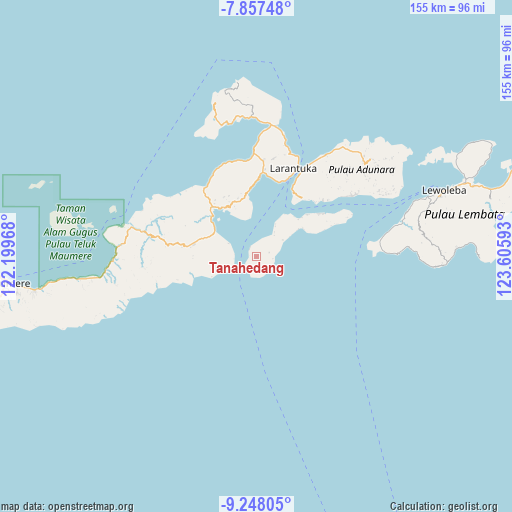 Tanahedang on map
