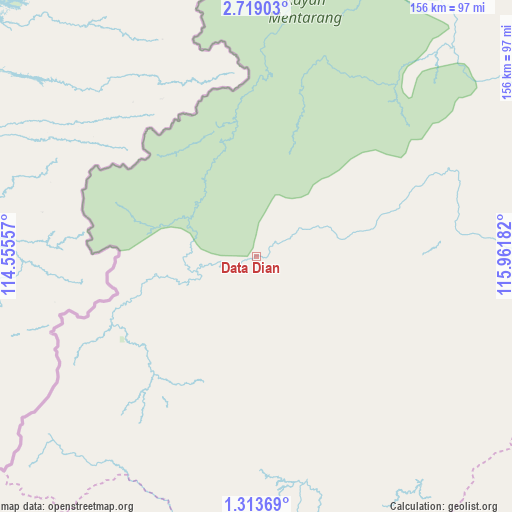 Data Dian on map
