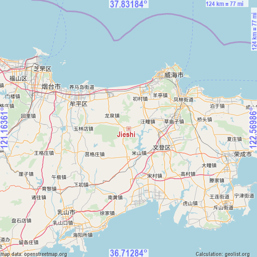 Jieshi on map