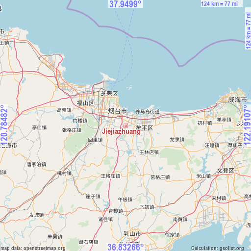 Jiejiazhuang on map