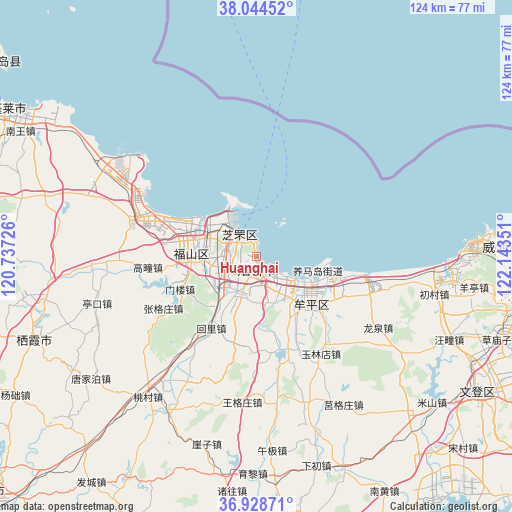 Huanghai on map