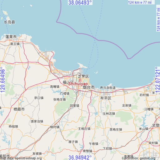 Shihuiyao on map