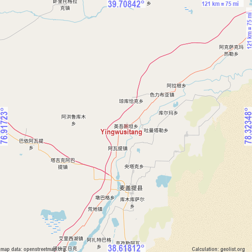 Yingwusitang on map