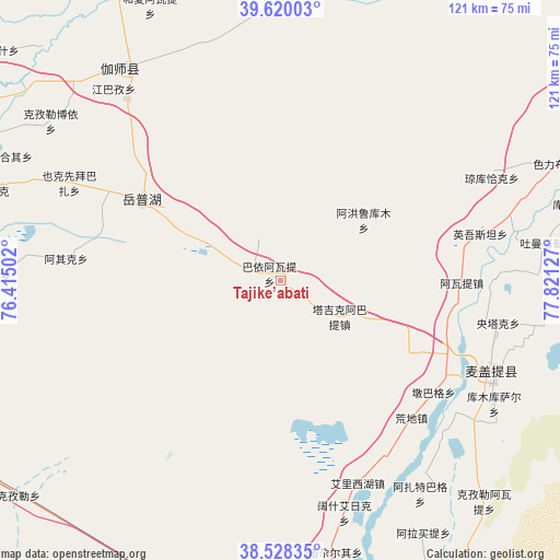 Tajike’abati on map