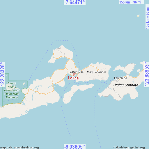 Lokea on map