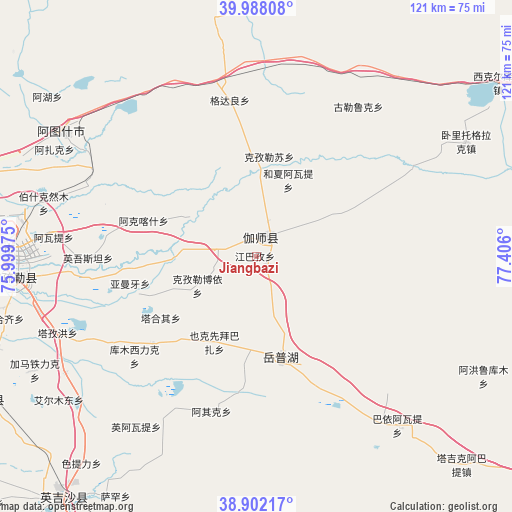 Jiangbazi on map