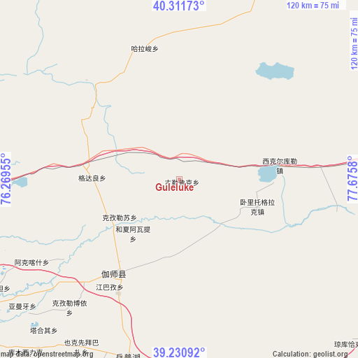 Guleluke on map