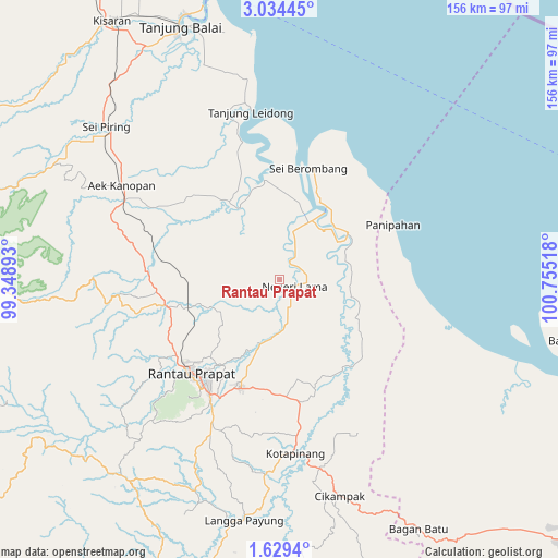 Rantau Prapat on map