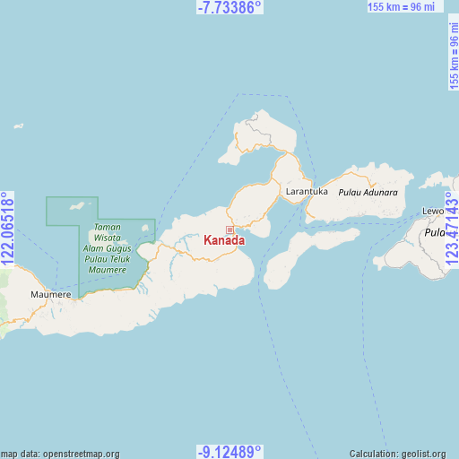 Kanada on map