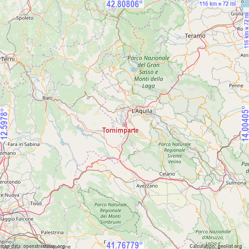 Tornimparte on map