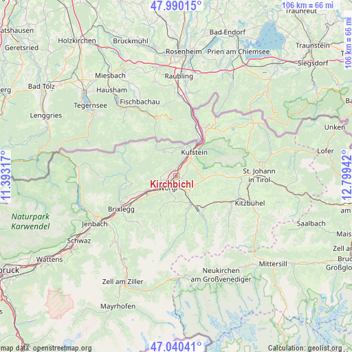 Kirchbichl on map