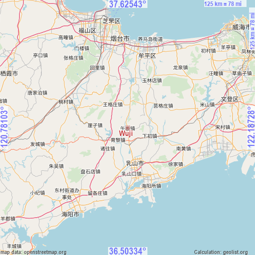 Wuji on map