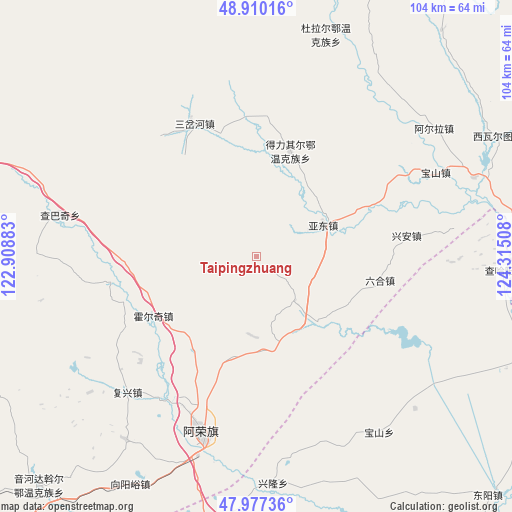 Taipingzhuang on map