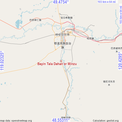 Bayin Tala Dahan’er Minzu on map