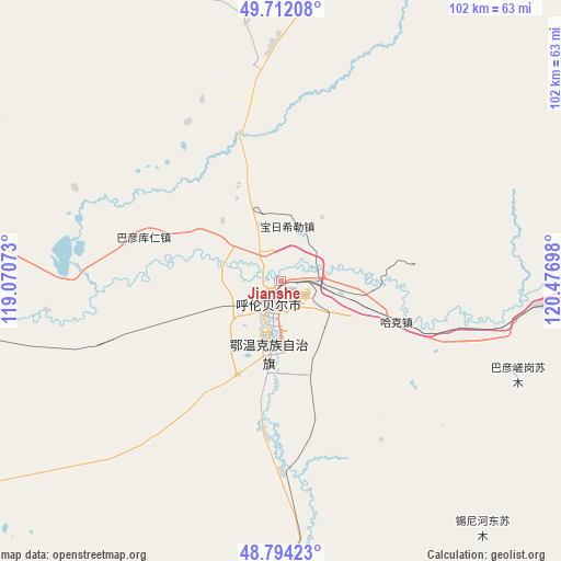 Jianshe on map