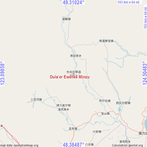 Dula’er Ewenke Minzu on map