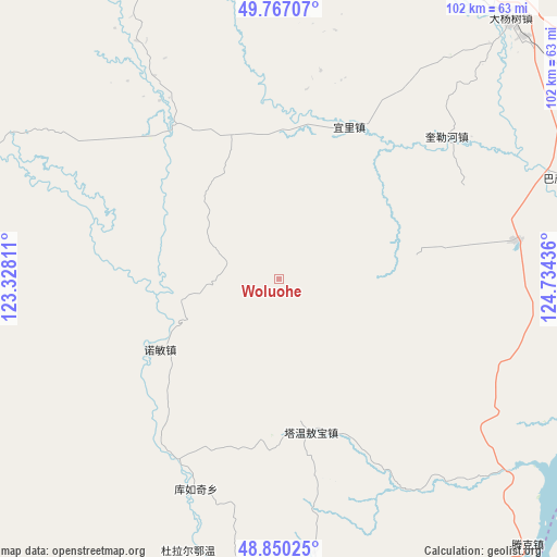 Woluohe on map