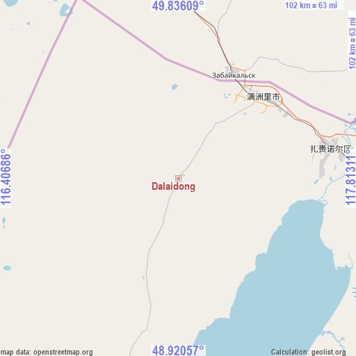 Dalaidong on map