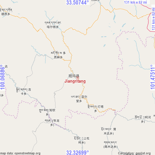 Jiangritang on map