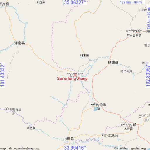 Sai’erlong Xiang on map
