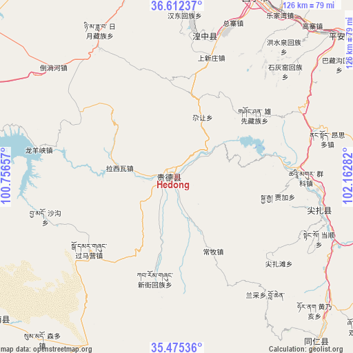 Hedong on map
