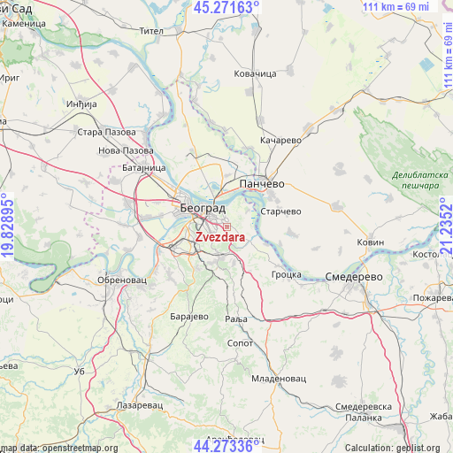 Zvezdara on map