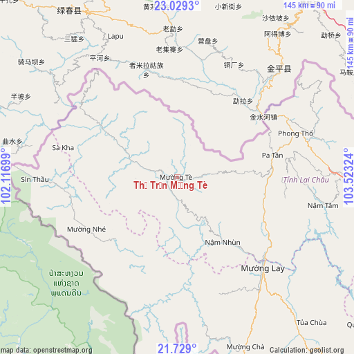 Thị Trấn Mường Tè on map