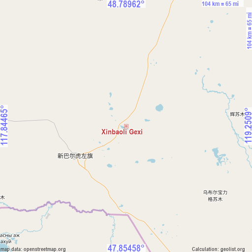 Xinbaoli Gexi on map