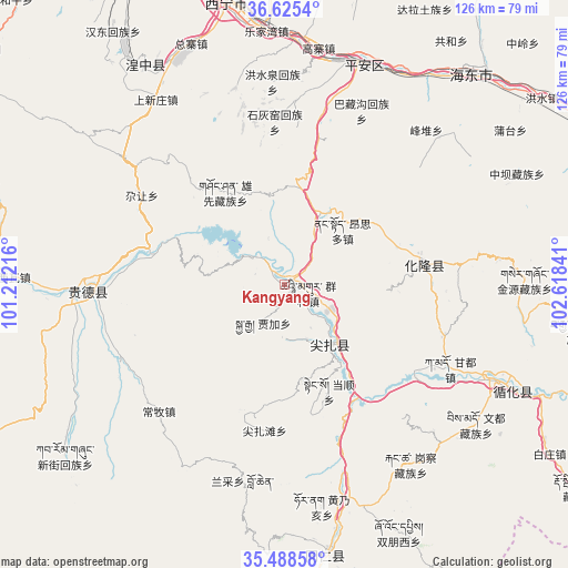 Kangyang on map