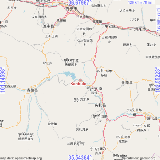 Kanbula on map