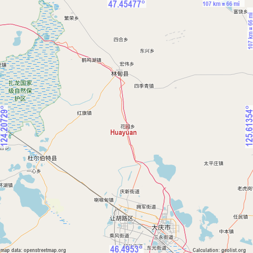 Huayuan on map