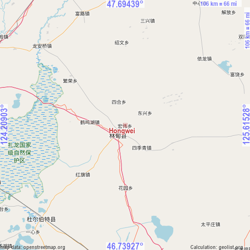 Hongwei on map