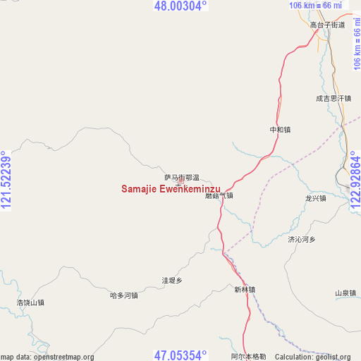 Samajie Ewenkeminzu on map