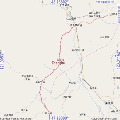 Zhonghe on map